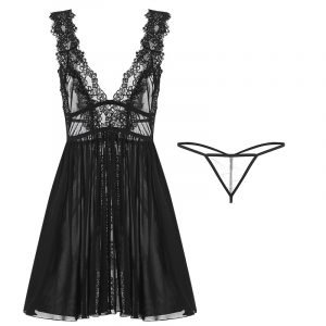 [Gift Idea] Elizabeth Tulle & Lace Sheer Nightslip & T-string Set Sexy Seductive Alluring Wedding Bridal Honeymoon Staycation Anniversary - Image 6