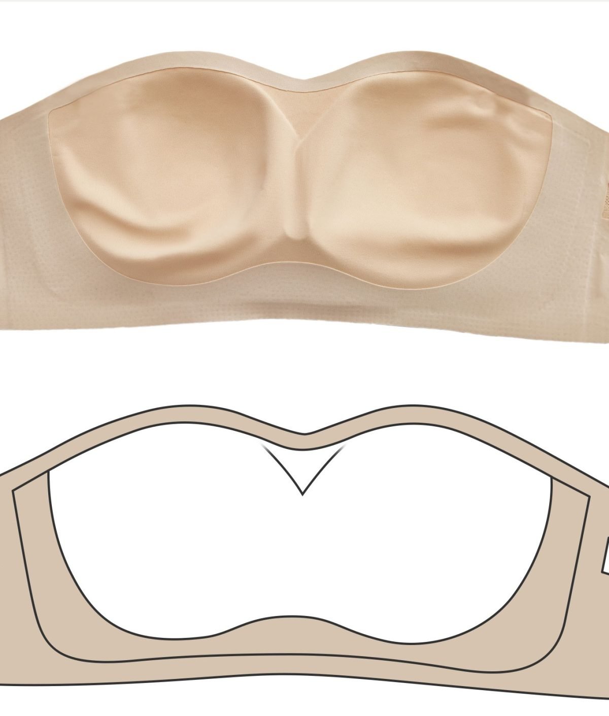 Antonella Non Wire Wireless Seamless Non Slip Firm Secured Stay-On Strapless Bra Detachable Straps included Suitable for Small Busted No Gaping - Image 5