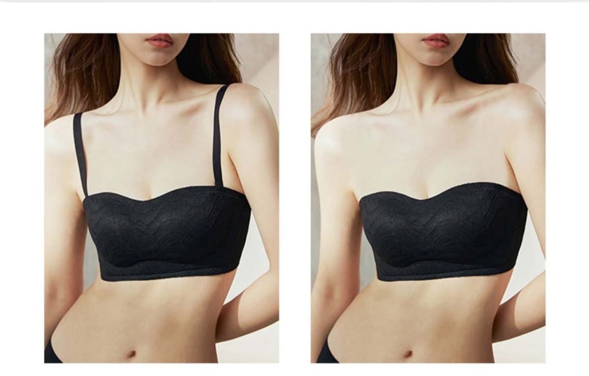 Antonella Non Wire Wireless Seamless Non Slip Firm Secured Stay-On Strapless Bra Detachable Straps included Suitable for Small Busted No Gaping - Image 2