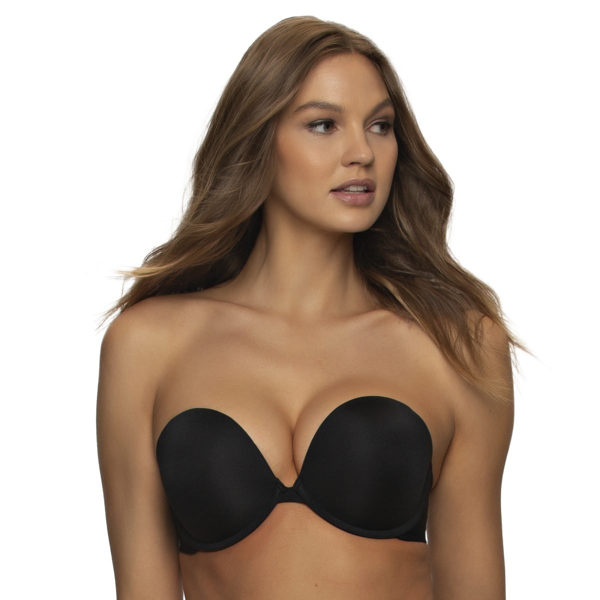 Evolve Deep V-Plunge Low Front Padded Non Slip Stay Up Strapless Bra Seamless Push Up for Low V Neck Outfit - Image 5