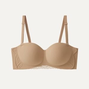 Non Wired Padded Strapless Push Up Bra for Small Busts Stay Up Slip Free No Silicone Comfortable Fit Supportive Invisible under Clothing Perfect for T-shirt material - Image 5