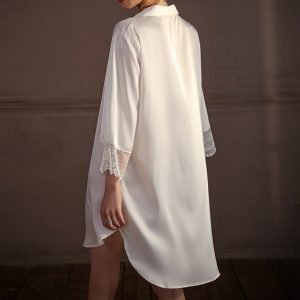 Satin PJ Shirtdress Sleepover Boyfriend Shirt for Holiday Staycation - Image 4